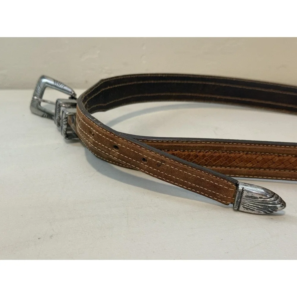 Vintage Tony Lama 36 Brown Leather Western Belt 40